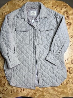 Ashley By 26 International Light Gray Quilted Shirt Jacket